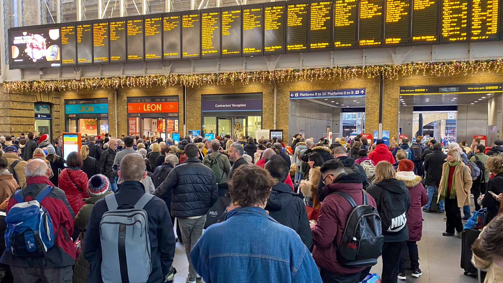 Travel chaos as King’s Cross station is hit with train cancellations leaving customers stranded & waiting for hours