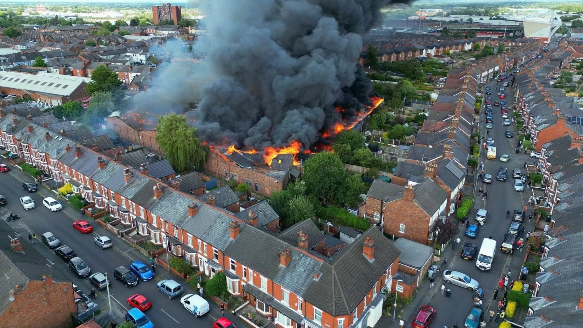 Schoolboy, 12, arrested for ‘arson’ after enormous fire breaks out in Crewe causing hundreds of homes to be evacuated